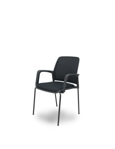 Piqueras y Crespo Pack 4 sillas Opti519 respaldo malla negra asiento tela negra 2