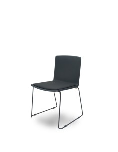 Piqueras y Crespo Pack 5 sillas Opti523 PVC negro asiento tela color negro 2