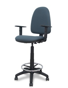 Piqueras y Crespo Taburete Aýna bali gris oscuro brazos regulables 2