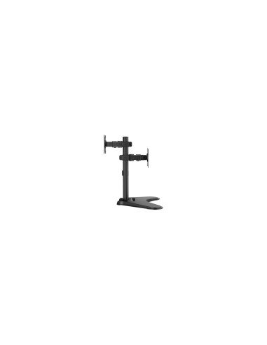 AISENS Soporte de Mesa Eco Inclinable y Rotable para 2 Monitores/POS 8kg de 17"-32", Negro