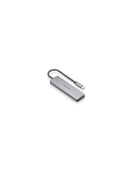 AISENS USB-C Dock 5 en 1, USB-C a 1xHDMI 2xUSB-A 1xUSB-C 1xUSB-C PD, Gris, 15cm