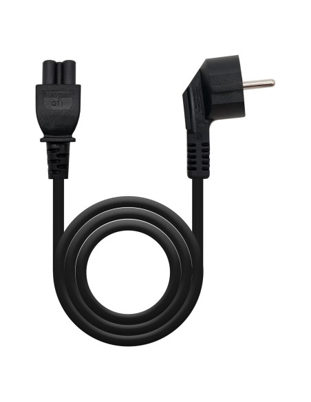 Nanocable Cable de Alimentación Trébol, CEE7 acodado/M-C5/H, Negro, 2 m