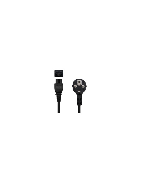 Nanocable Cable de Alimentación Trébol, CEE7 acodado/M-C5/H, Negro, 2 m