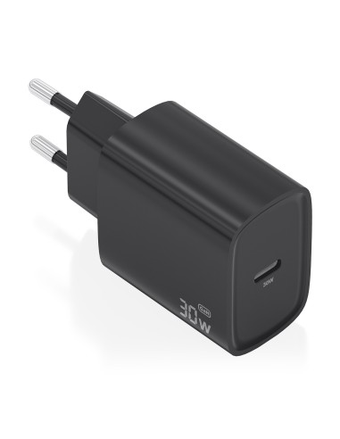 AISENS Cargador GaN 30W, 1xUSB-C PD3.0, Negro