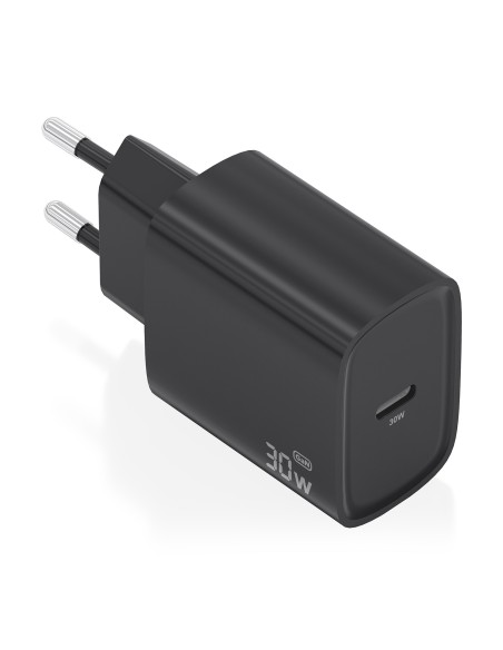 AISENS Cargador GaN 30W, 1xUSB-C PD3.0, Negro