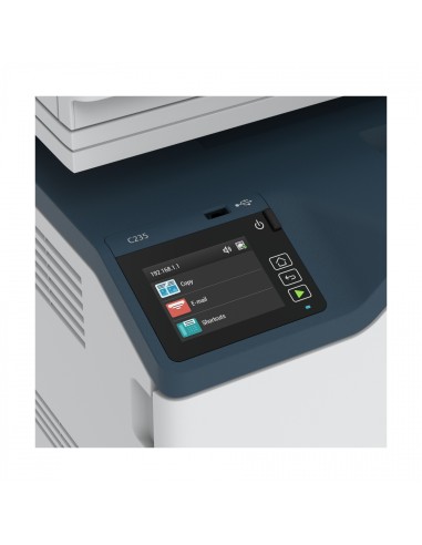 Xerox C235 Impresora multifuncion laser duplex A4 22 ppm escaner fax PS3 PCL5e/6 ADF 2 bandejas azul blanco