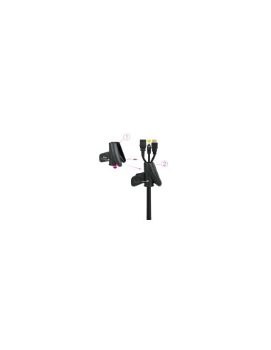 Nanocable Organizador de Cables Flexible 25 mm, Negro, 2 m