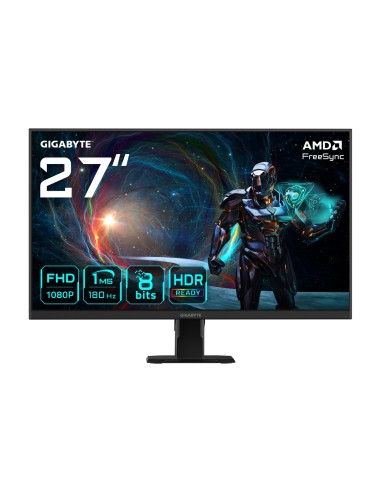 GIGABYTE GS27FA 27" Monitor de Juego FHD - 1920 x 1080, 180Hz, 1ms, 300 cd/m², FreeSync, HDR Ready, HDMI 2.0