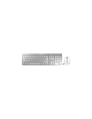 CHERRY DW 9100 SLIM teclado Ratón incluido Universal RF Wireless + Bluetooth QWERTZ Alemán Plata