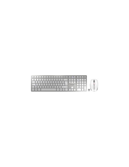 CHERRY DW 9100 SLIM teclado Ratón incluido Universal RF Wireless + Bluetooth QWERTZ Alemán Plata