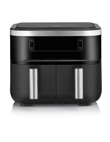 Severin FR 2453 freidora Doble 3,25 L Independiente 2850 W Freidora de aire caliente Negro, Plata