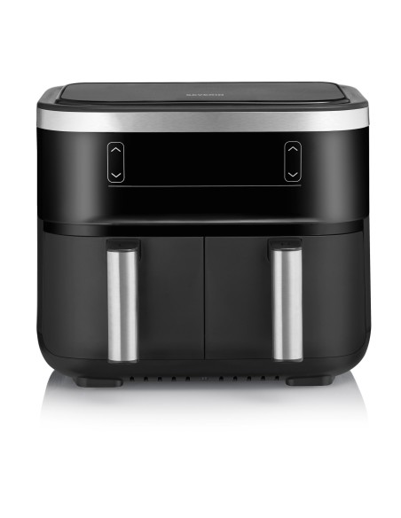 Severin FR 2453 freidora Doble 3,25 L Independiente 2850 W Freidora de aire caliente Negro, Plata
