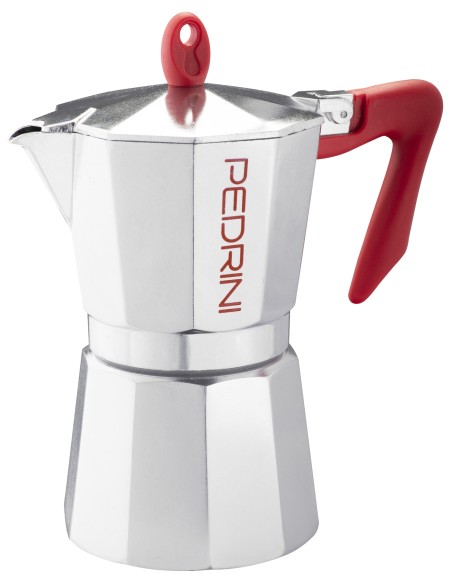 Pedrini 9084-0 cafetera manual Cafetera italiana Rojo, Acero inoxidable