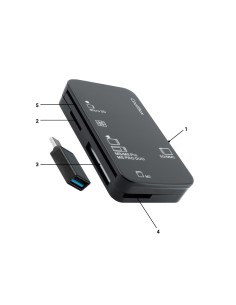 CoolBox COO-CRE-4AC lector de tarjeta USB Negro