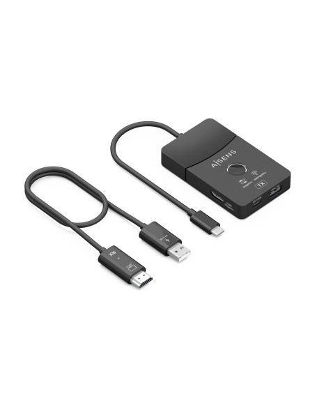 AISENS Docking USB-C a HDMI 1080P@60Hz (Inalámbrico) 30M, 1xHDMI 4K60HZ (Cable) 2xUSB-C 1xUSB-A 1xUSB-C PD 100W, Negro