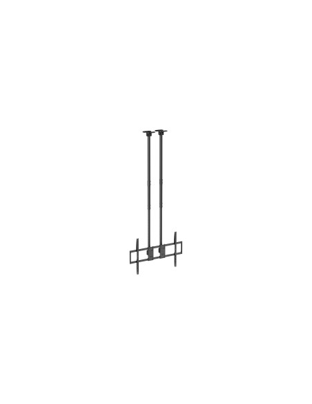 AISENS Soporte de Techo PRO Inclinable, Extensible y Nivelable para Monitor/TV 120kg de 60-120, Negro