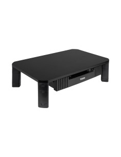 TooQ Soporte Elevador Multiusos con Cajón para Monitor/Portátil, Negro