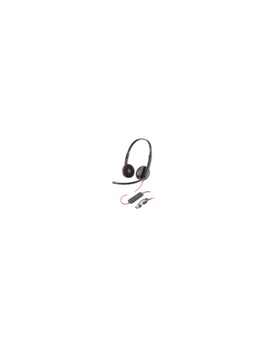 POLY Auriculares Blackwire 3220 estéreo USB-C negro + adaptador USB-C/A (paquete)