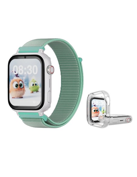SaveFamily SaveWatch Plus Reloj + Protector GPS y Llamadas 4G Blanco Pulsera Tela OceanVerde