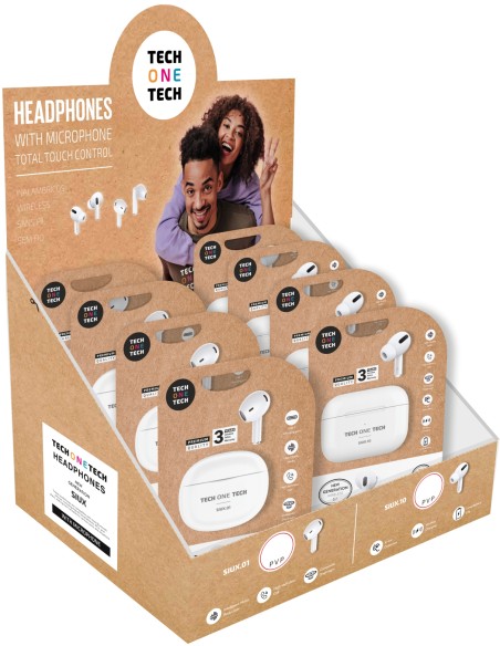 TECH ONE TECH Pack ahorro auriculares inalámbricos SIUX (4+4 Ud)