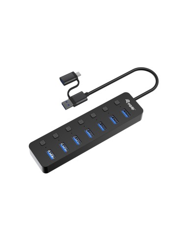 Equip 128965 hub de interfaz USB 3.2 Gen 1 (3.1 Gen 1) Type-A 5000 Mbit/s Negro