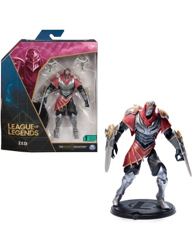 League of Legends - FIGURA PREMIUM ZED - Figura Zed 15 cm Coleccionable - Detalles de Gran Calidad y 2 accesorios - Colección Ca
