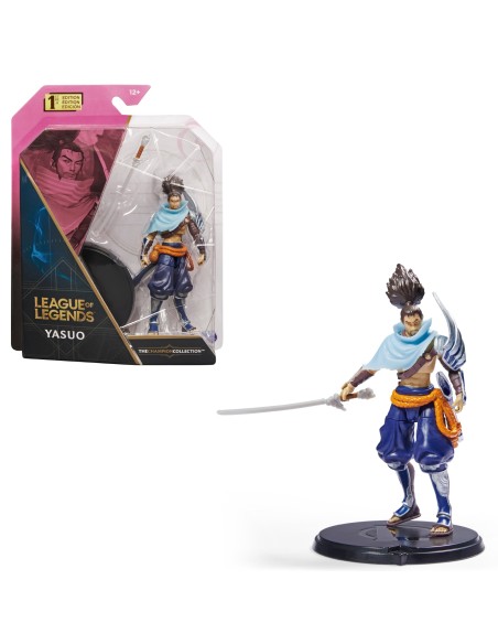 League of Legends , figura coleccionable de Yasuo de 10,2 cm con detalles de gran calidad y un accesorio de espada, Colección de
