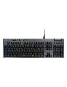 Logitech G Teclado mecánico para gaming con cable de perfil bajo G915 X, teclas de PBT de doble moldeado, teclas totalmente prog