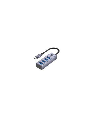 Maillon Technologique Premium MTHUB4 hub de interfaz USB 3.2 Gen 2 (3.1 Gen 2) Type-C 5 Mbit/s Aluminio, Gris