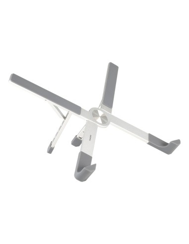 TooQ Soporte elevador plegable de aluminio para portátiles, Plata