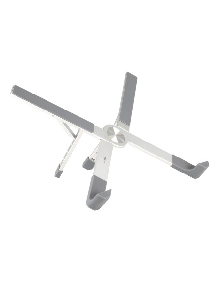 TooQ Soporte elevador plegable de aluminio para portátiles, Plata