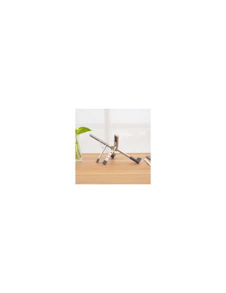 TooQ Soporte elevador plegable de aluminio para portátiles, Plata