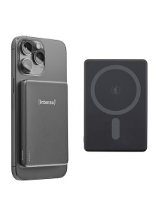 Intenso Batería Externa Magnética MW5000 5000 mAh ? Compatible con MagSafe, Carga Inalámbrica 15W, USB-C PD 20W, Delgada y Compa