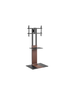 AISENS Soporte de Suelo con Bandeja DVD para Monitor/TV 50kg de 37-86, Negro-Marrón