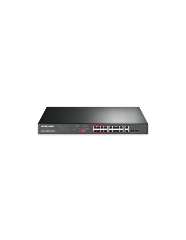 Mercusys 16-PORT 10/100MBPS+ 2-PORT GB RCK 16-PORT POE+ No administrado Fast Ethernet (10/100) Energía sobre Ethernet (PoE) Negr