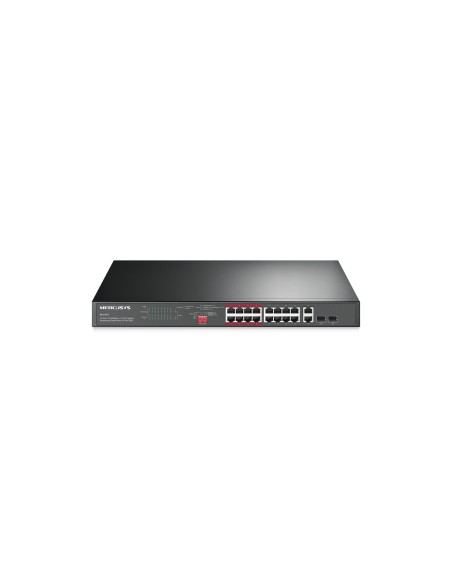 Mercusys 16-PORT 10/100MBPS+ 2-PORT GB RCK 16-PORT POE+ No administrado Fast Ethernet (10/100) Energía sobre Ethernet (PoE) Negr