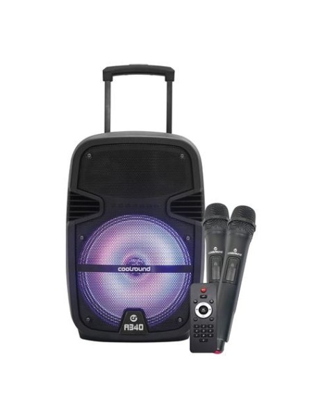 ALTAVOZ A340 AMPLIFICADO 8" 250W BATERÍA 4400 2 X MICROFONOS 35W RMS