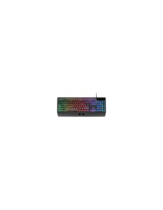 Mars Gaming MK124, Teclado Ergonómico H-Mech, Reposamuñecas Integrado, Iluminación FRGB Rainbow, Teclado Gaming Antighosting Ava