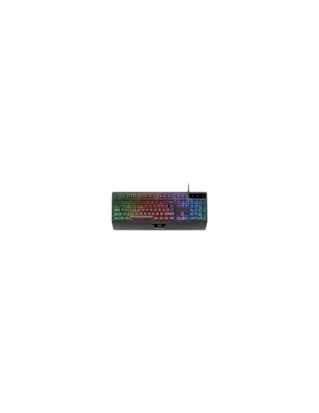 Mars Gaming MK124, Teclado Ergonómico H-Mech, Reposamuñecas Integrado, Iluminación FRGB Rainbow, Teclado Gaming Antighosting Ava