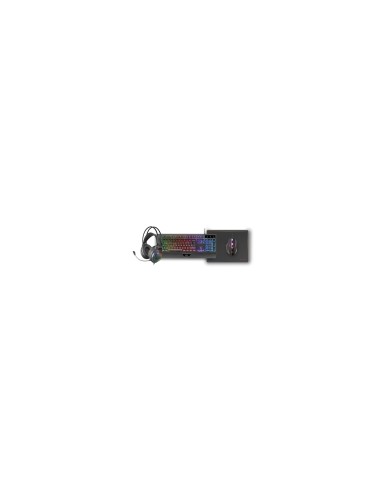 Mars Gaming MCP124PRO, Combo Gaming 4en1, Teclado RGB H-Mech con Reposamuñecas, Ratón RGB 3200DPI y Switches HUANO, Auriculares 