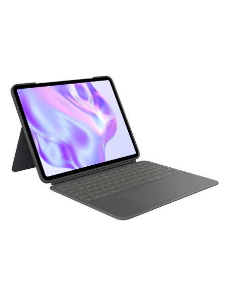Logitech Combo Touch, funda con teclado, iPad Pro 13 pulgadas (M4)(2024) - Teclado retroiluminado extraíble con soporte abatible