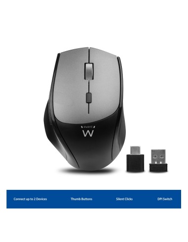 Ewent EW3245 ratÃ³n mano derecha RF inalÃ¡mbrico Optico 2400 DPI