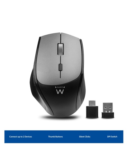 Ewent EW3245 ratÃ³n mano derecha RF inalÃ¡mbrico Optico 2400 DPI