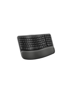 Logitech Wave Keys, teclado ergonÃ³mico inalÃ¡mbrico con reposamanos acolchado, escritura cÃ³moda y natural, Easy-Switch, Blueto 2