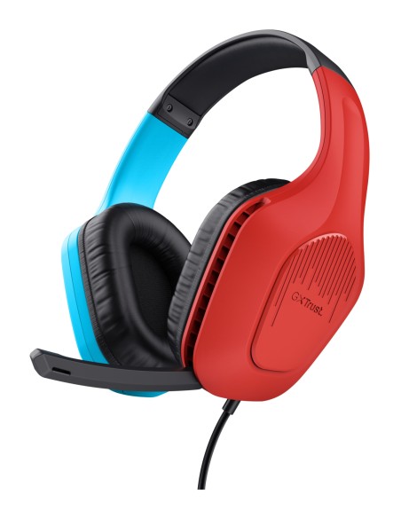 Trust GXT 416S Zirox Auriculares AlÃ¡mbrico Diadema Juego Negro, Cian, Rojo