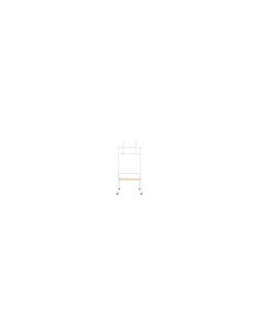 AISENS Soporte de suelo eco con rueda, 1 bandeja para pantalla interactiva/TV 80kg de 37-86, Blanco+Madera 2