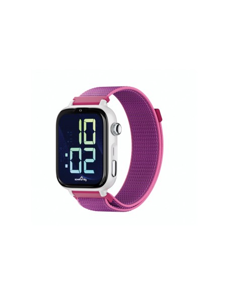 SaveFamily SaveWatch Plus 2 Reloj Inteligente para niÃ±os 4G Esfera Blanca correa Tela Frambuesa