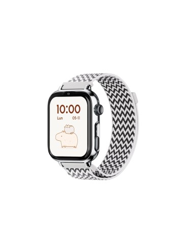 SaveFamily SaveWatch Plus 2 Reloj Inteligente para niÃ±os 4G Esfera Plateada correa Tela Zig Zag