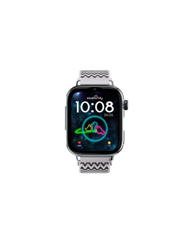 SaveFamily SaveWatch Plus 2 Reloj Inteligente para niÃ±os 4G Esfera Blanca correa Tela Zig Zag