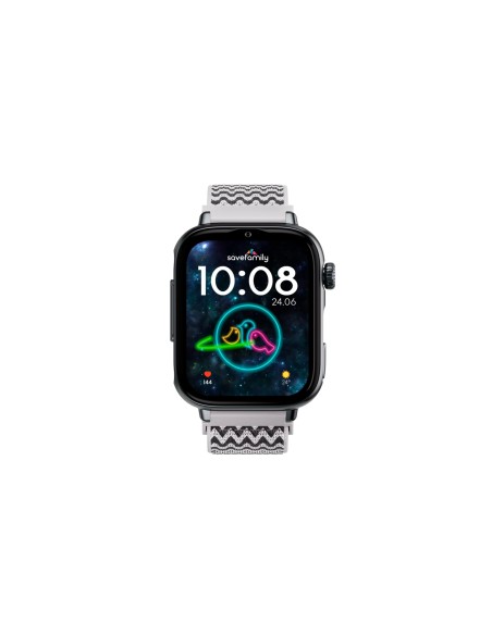 SaveFamily SaveWatch Plus 2 Reloj Inteligente para niÃ±os 4G Esfera Negra correa Tela ZigZag